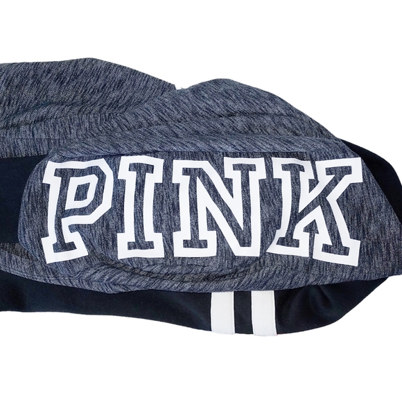PINK Victoria's Secret Size Large Black & White Full Zip Colorblock Hoodie - Picture 6 of 8